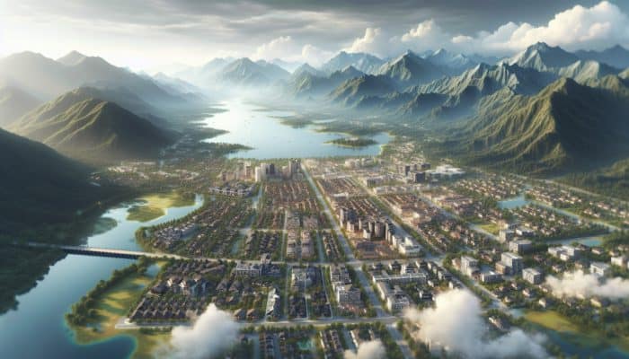 Spot Great Entry-Level Property Investments in Queenstown: Aerial view of Queenstown neighbourhoods, showing property value influences like lakes, mountains, and amenities.